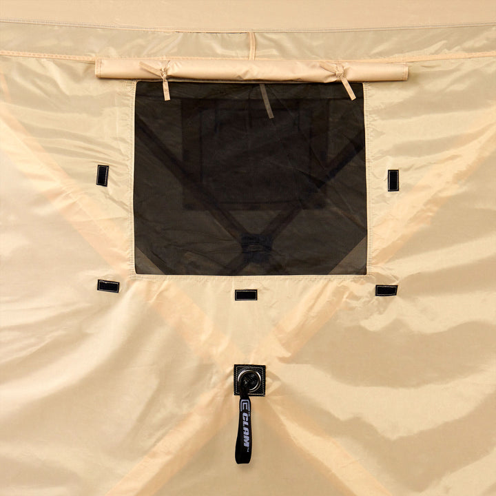 CLAM Quick-Set Pavilion 12.5 x 12.5 Foot Portable Outdoor Canopy Shelter, Tan - VMInnovations