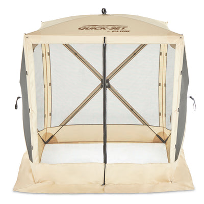 CLAM Quick-Set Traveler 6 x 6 Ft Outdoor 4 Sided Canopy Shelter, Tan (For Parts)