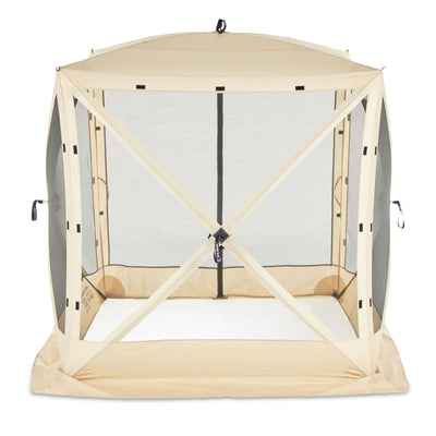 Clam Quick Set Traveler Camping Outdoor Gazebo Canopy Shelter, Tan (Used) - VMInnovations