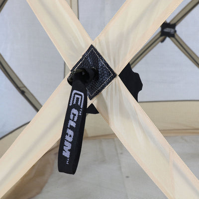Clam Quick Set Traveler Camping Outdoor Gazebo Canopy Shelter, Tan (Used) - VMInnovations