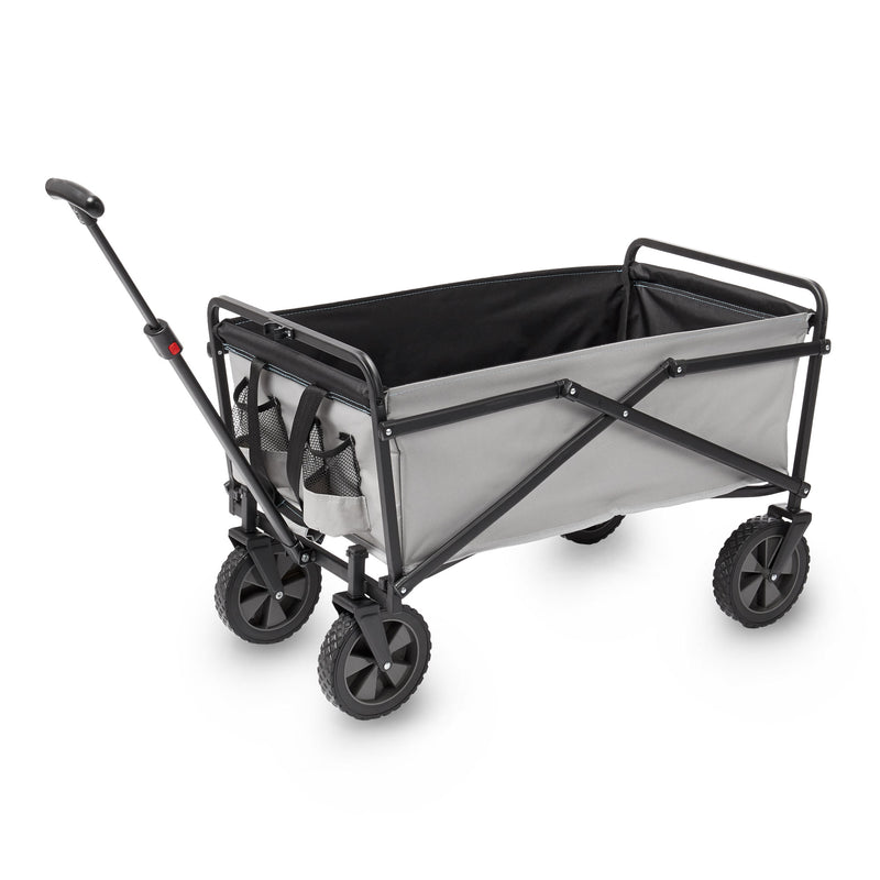 Seina Manual 150LB Capacity Folding Steel Wagon Garden Cart, Gray (Damaged)