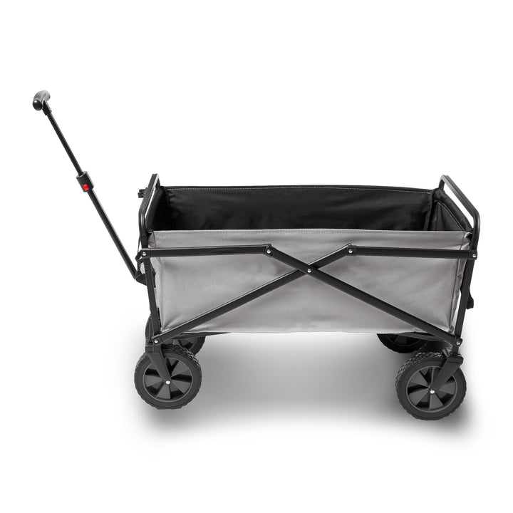 Seina 150lb Capacity Collapsible Steel Outdoor Utility Wagon Cart, Gray/Black