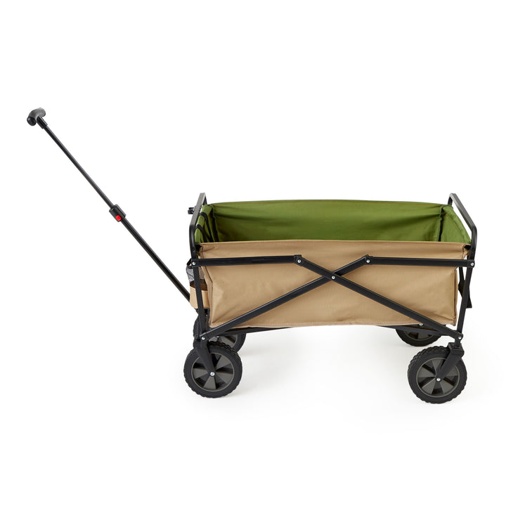 Seina Manual 150 Pound Capacity Folding Steel Wagon Garden Cart, Tan (Open Box) - VMInnovations