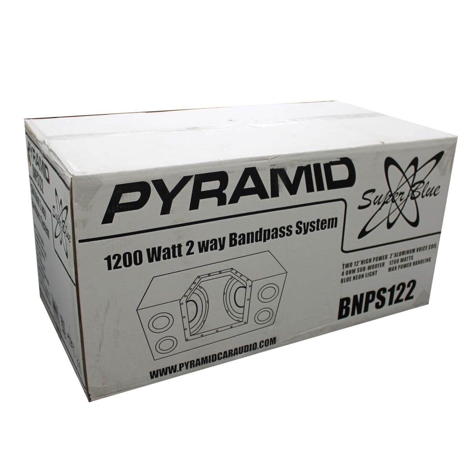 PYRAMID BNPS122 12"1200W Car Audio Sub Box Subwoofer Bandpass Box Subs