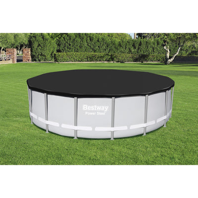 Bestway Round PVC 16 Foot Pool Cover for Above Ground Pro Frame Pools (Open Box) - VMInnovations