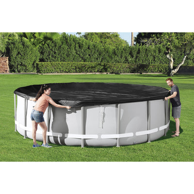Bestway Round PVC 16 Foot Pool Cover for Above Ground Pro Frame Pools (Open Box) - VMInnovations