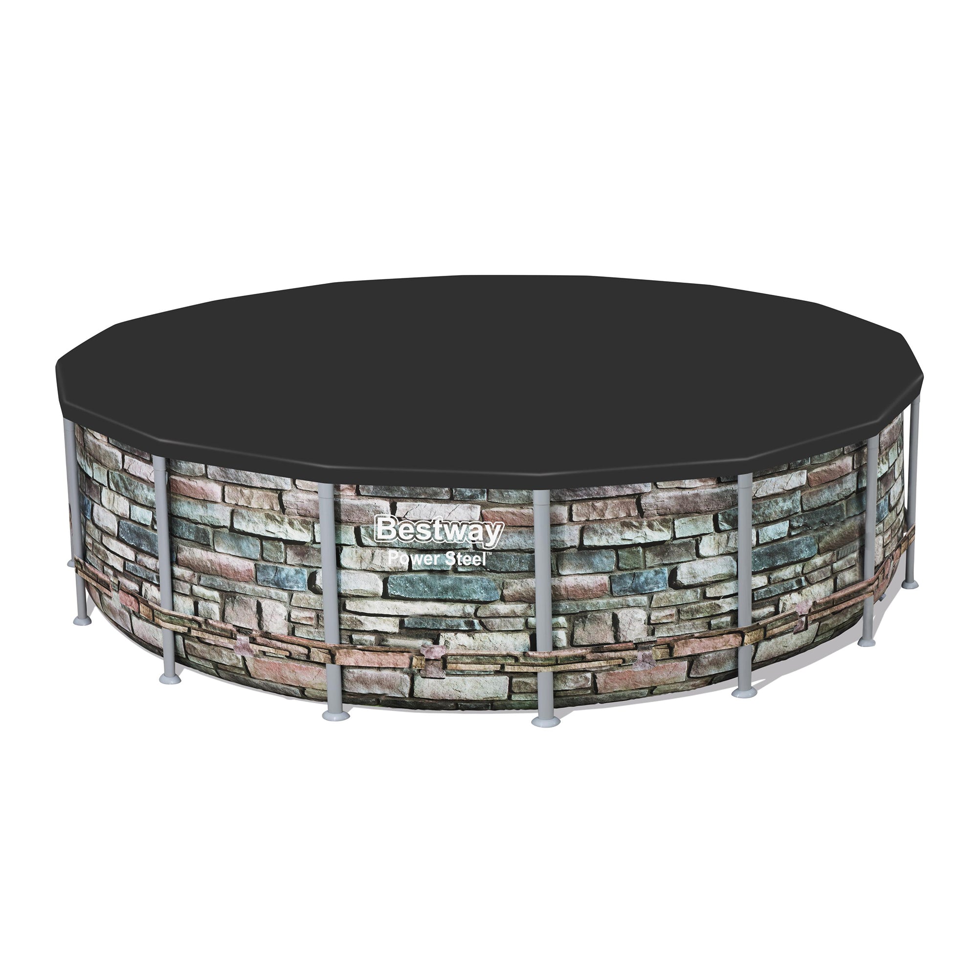 Bestway Round PVC 16 Foot Pool Cover for Above Ground Pro Frame Pools (Open Box) - VMInnovations