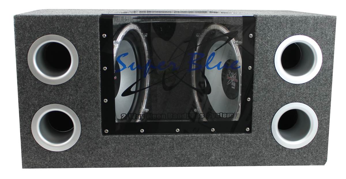 Pyramid 10" 1000W Dual Car Audio Subwoofers w/Bandpass Box and Neon (For Parts) - VMInnovations