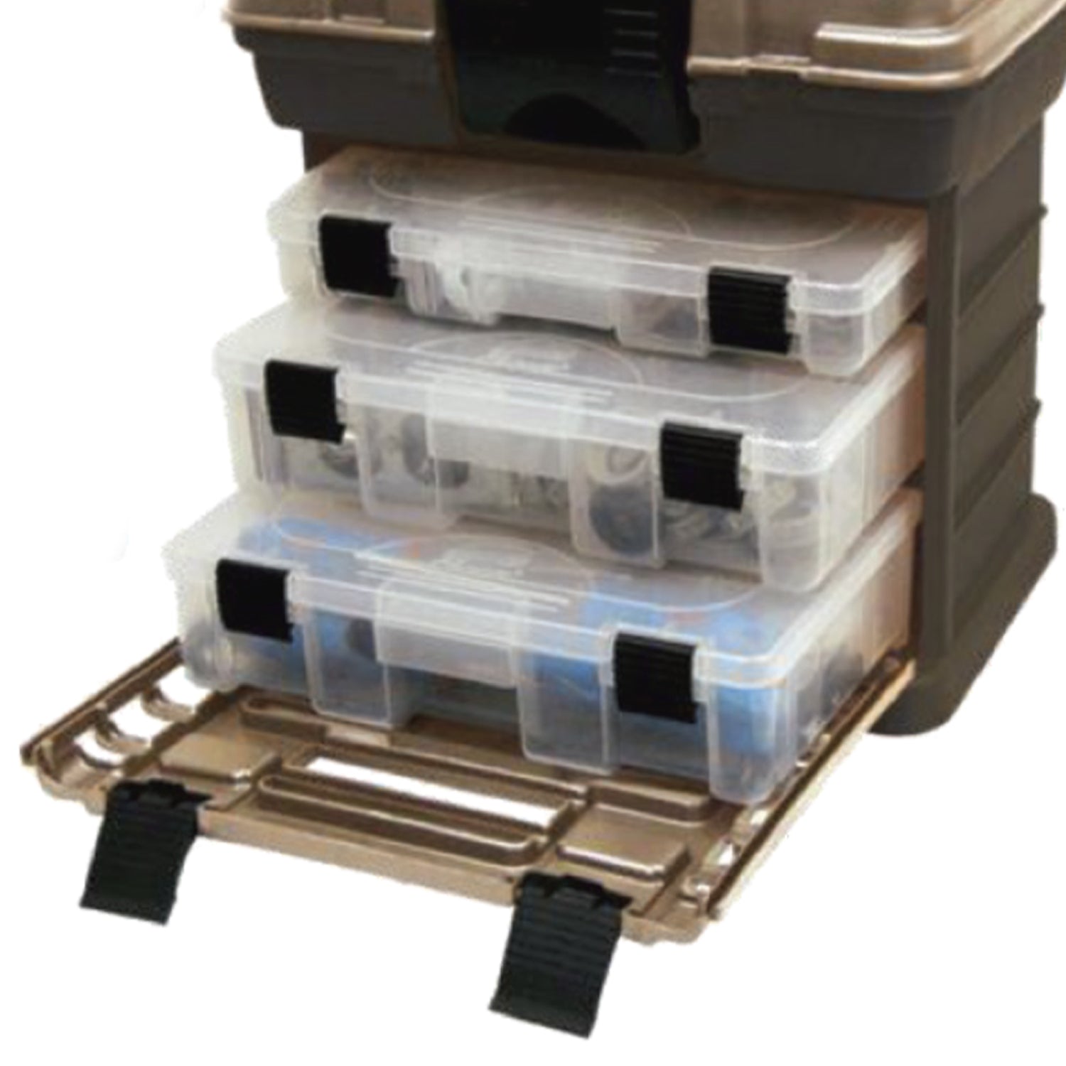 Plano Medium Rack System Organizer Case w/ 3 Boxes & Top Storage, Sandstone