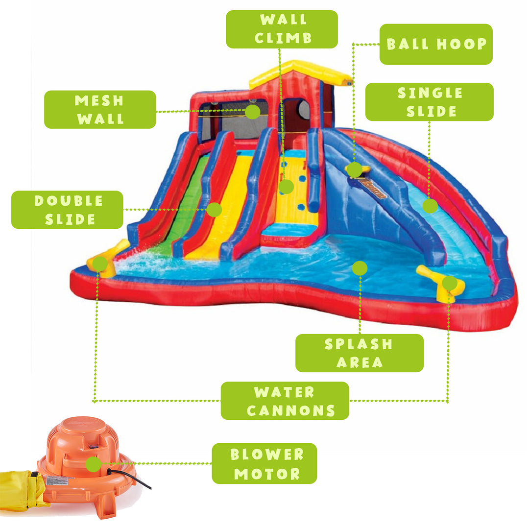 Banzai Backyard Hydro Blast Water Slide Water Park & Accessories (Open Box)