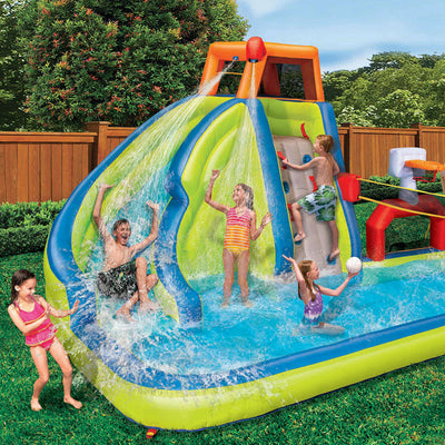 Banzai Aqua Sports Kids Inflatable Outdoor Backyard Water Slide Splash Park