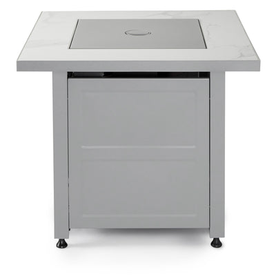 Endless Summer 30 inch Gas Fire Pit Table with Cover, Faux Marble Finish (Used) - VMInnovations