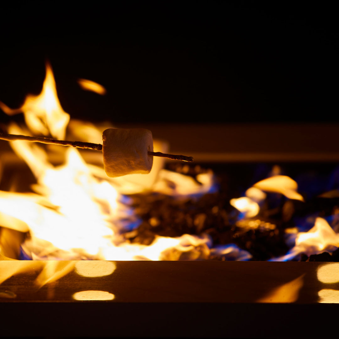 Endless Summer 30 inch Gas Fire Pit Table with Cover, Faux Marble Finish (Used) - VMInnovations