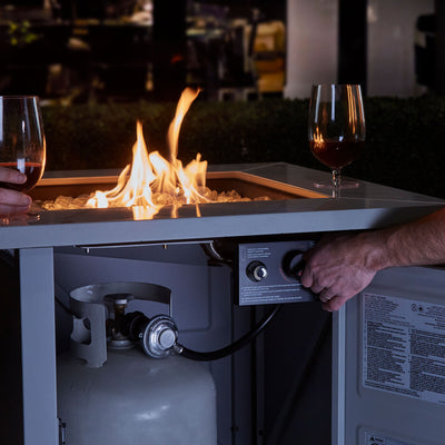 Endless Summer GAD15269GW 50,000 BTU Square Outdoor Gas Firepit, Gray (Used) - VMInnovations