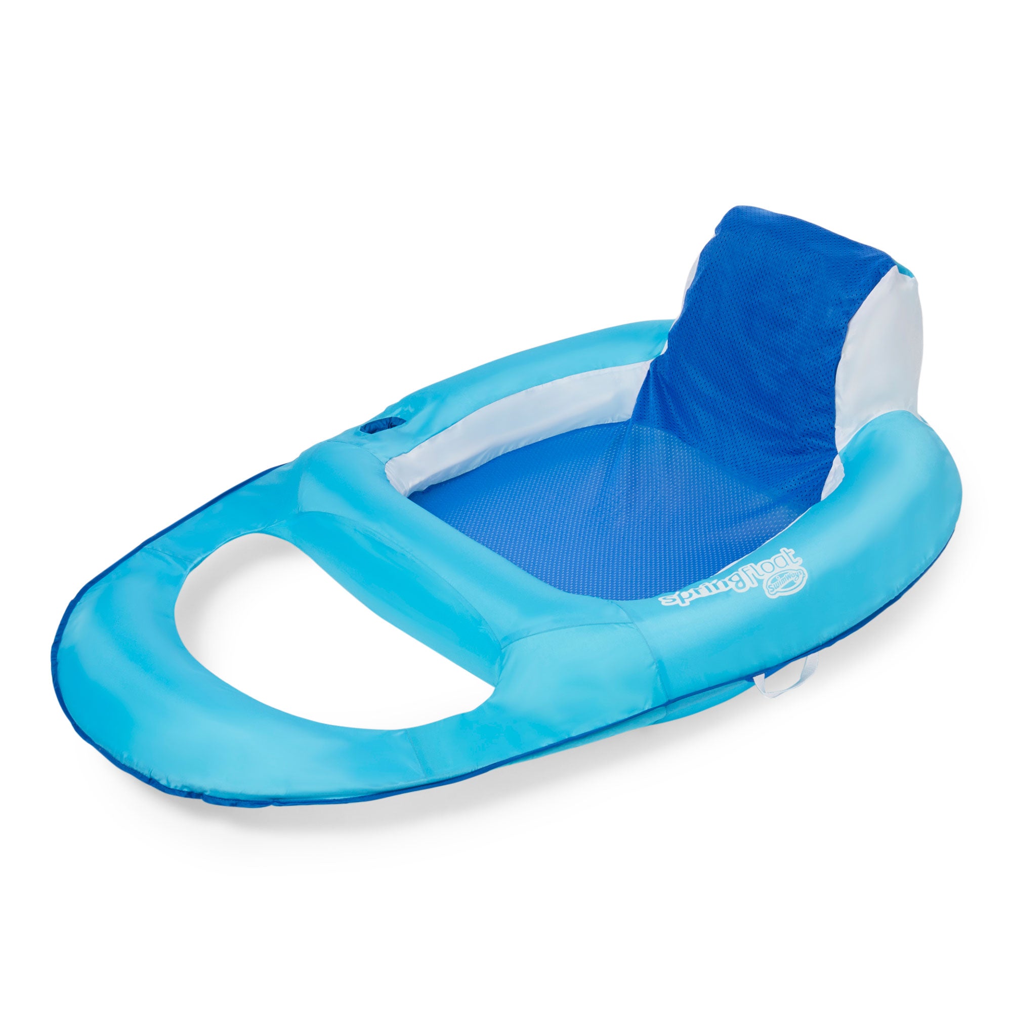 SwimWays Spring Float Inflatable Vinyl Recliner Pool Lounger, Blue (Open Box)