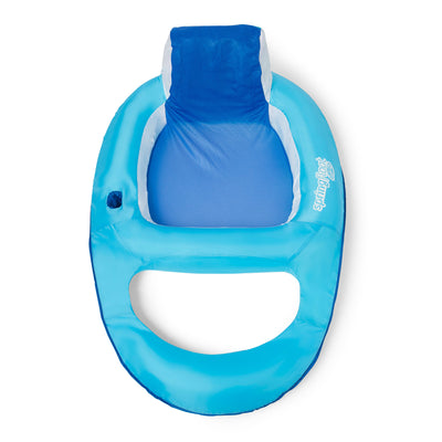 SwimWays Spring Float Inflatable Vinyl Recliner Pool Lounger, Blue (Open Box)