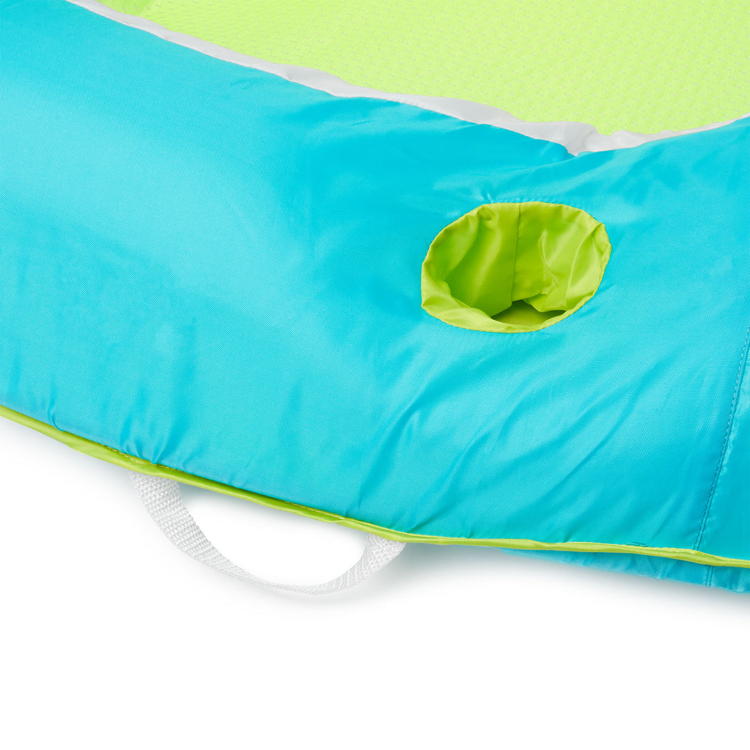 SwimWays 6038971 Inflatable Vinyl Recliner Pool Lounger, Aqua/Lime (Used)