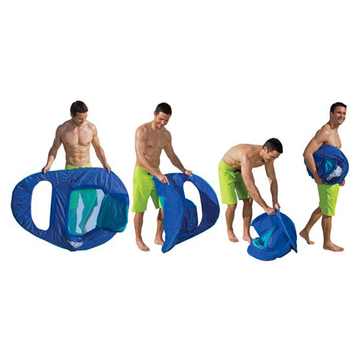 SwimWays 6038971 Inflatable Vinyl Recliner Pool Lounger, Aqua/Lime (Used)