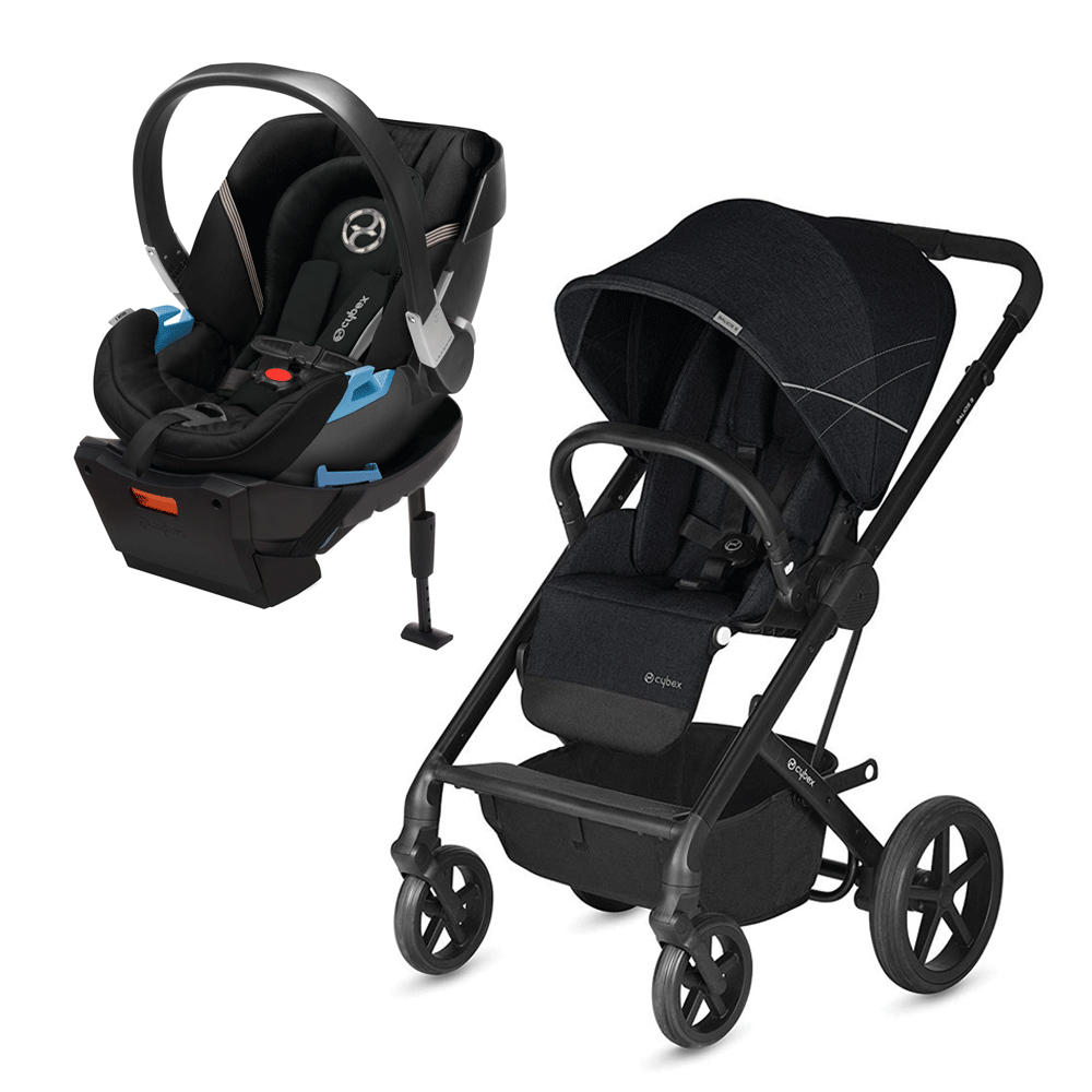 Cybex Balios S 3 in 1 Stroller, Lava Stone Black & Aton 2 Infant Car Seat, Black - VMInnovations