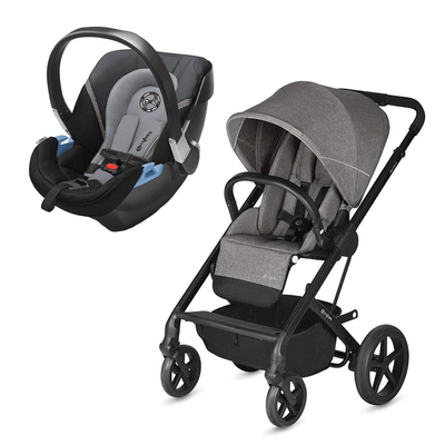 Cybex Balios S Convertible Carseat Pushchair Pram, Gray & Aton 2 Infant Car Seat