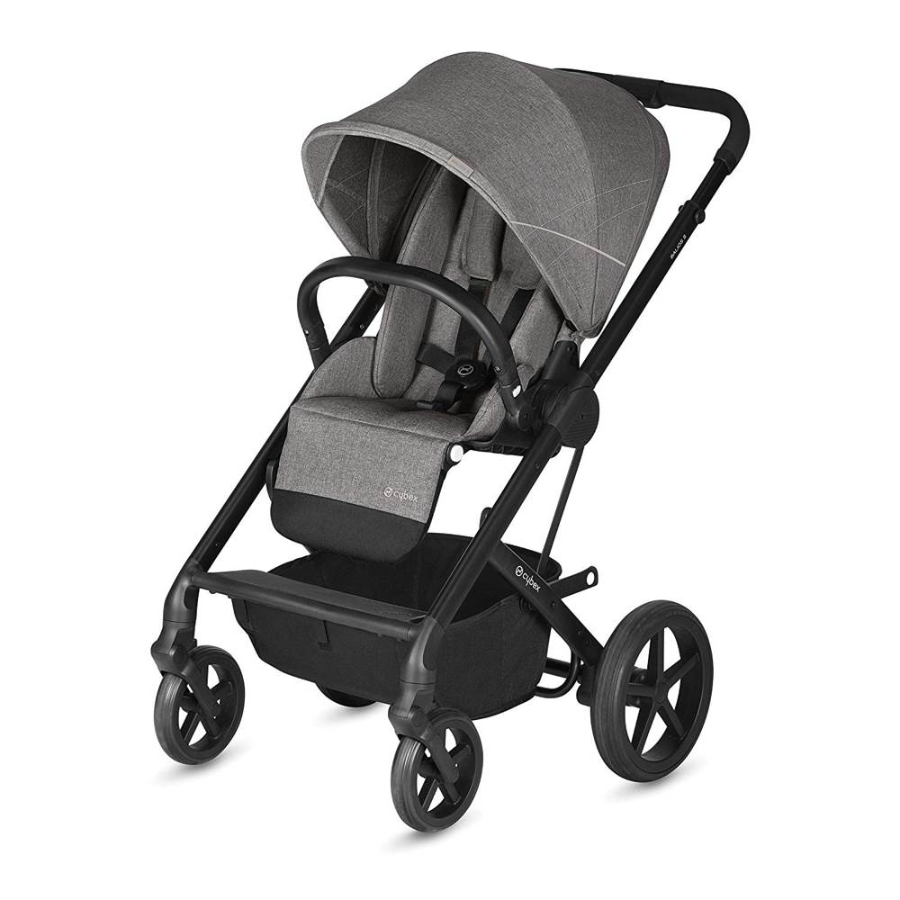 Cybex Balios S Convertible Carseat Pushchair Pram, Gray & Aton 2 Infant Car Seat