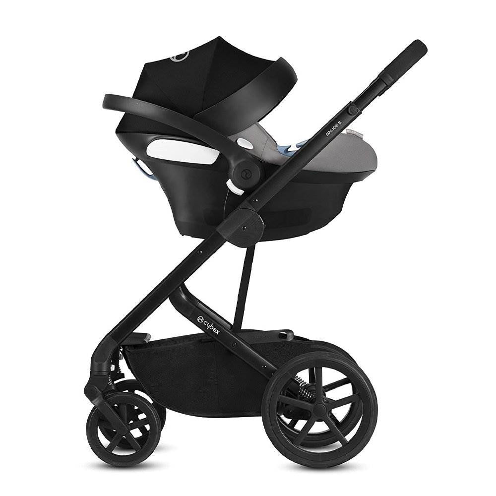 Cybex Balios S Convertible Carseat Pushchair Pram, Gray & Aton 2 Infant Car Seat