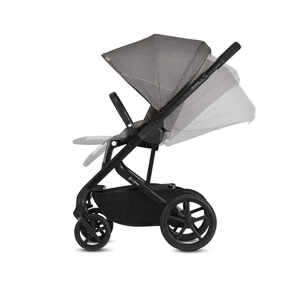 Cybex Balios S Convertible Carseat Pushchair Pram, Gray & Aton 2 Infant Car Seat