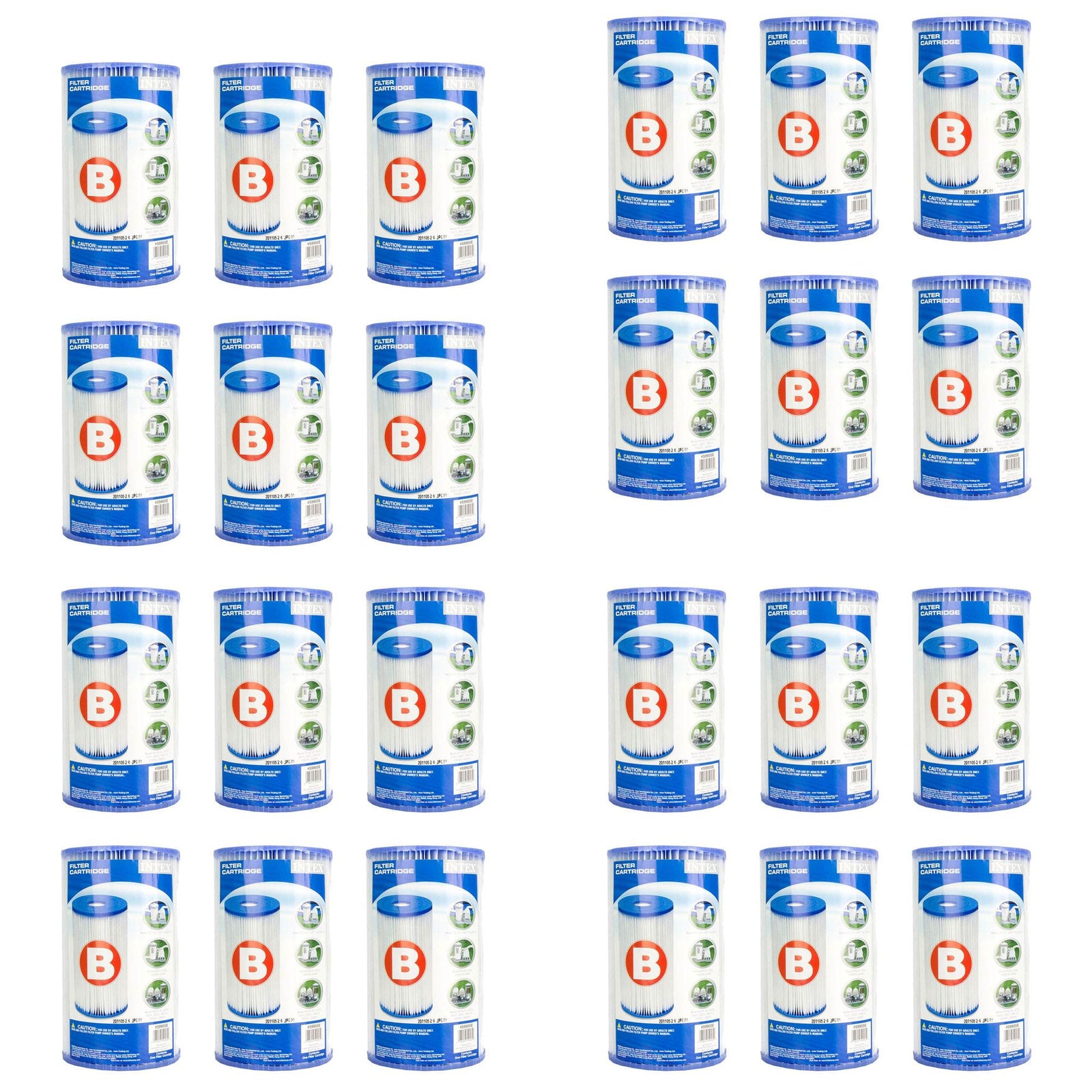 Intex Pool Easy Set Type B Replacement Filter Pump Cartridge (24 Cartridges) - VMInnovations