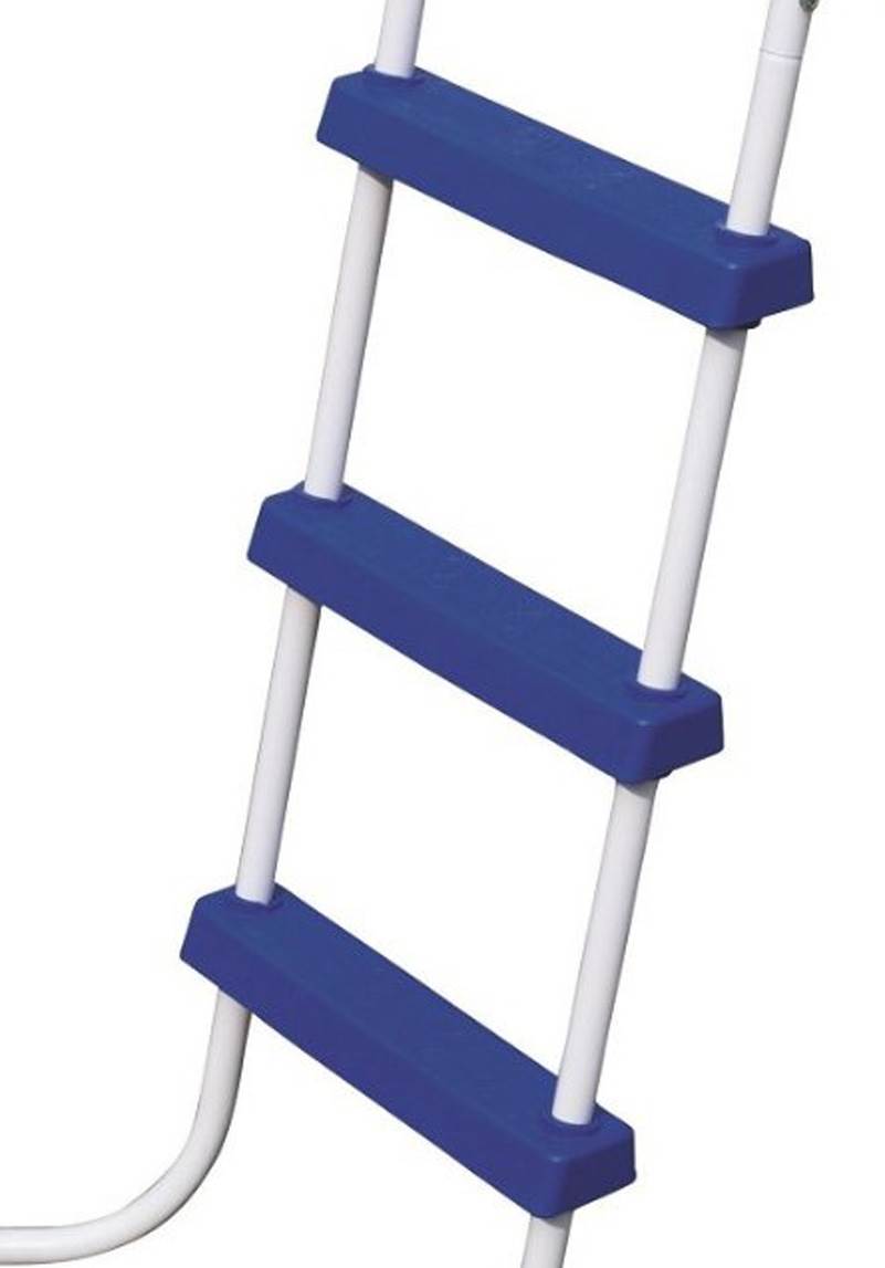 Bestway 36" Steel Above Ground Pool Ladder & 12' Round Frame Easy Set Cover