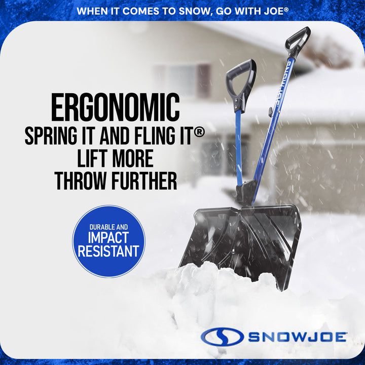 Snow Joe Shovelution Snow Shovel, Strain Reducing w/Spring Assisted Handle(Used)