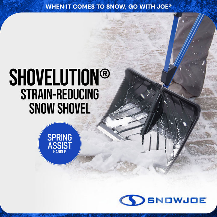 Snow Joe Shovelution Snow Shovel, Strain Reducing w/Spring Assisted Handle(Used)