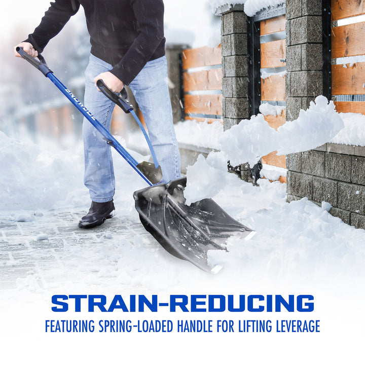 Snow Joe Shovelution Snow Shovel with Blue Heat Ice Melt Pellets, 20 Pounds