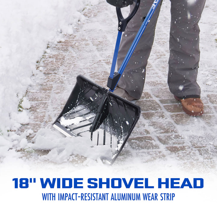 Snow Joe Shovelution Snow Shovel with Blue Heat Ice Melt Pellets, 50 Pounds