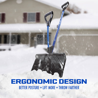 Snow Joe Shovelution Snow Shovel with Blue Heat Ice Melt Pellets, 50 Pounds - VMInnovations