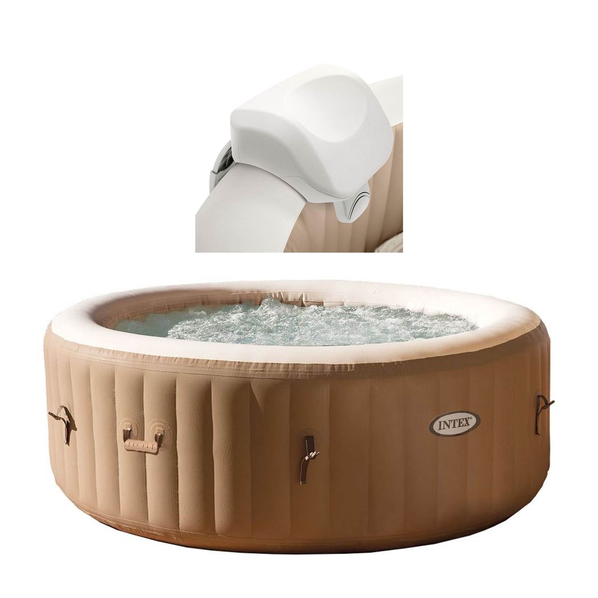 Intex 28403E Pure Spa 4-Person Inflatable Heated Hot Tub With Soft Foam Headrest