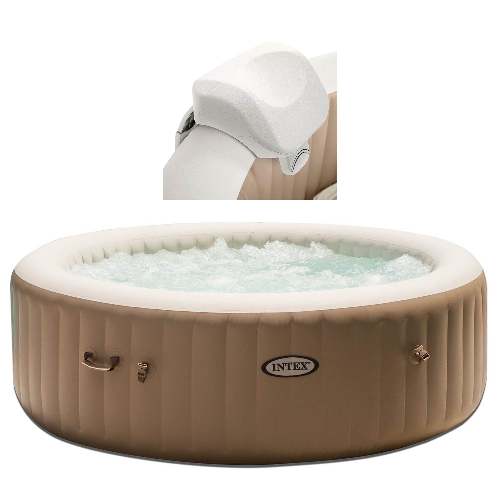 Intex 28407E Pure Spa 4-Person Inflatable Heated Hot Tub With Soft Foam Headrest