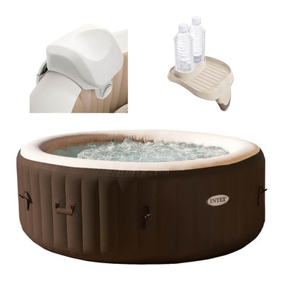 Intex 28403VM Pure Spa 4 Person Inflatable Hot Tub With Headrest And Cup Holder