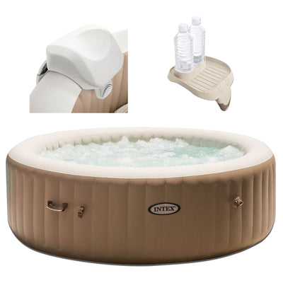 Intex 28407E Pure Spa 4 Person Inflatable Hot Tub With Headrest And Cup Holder