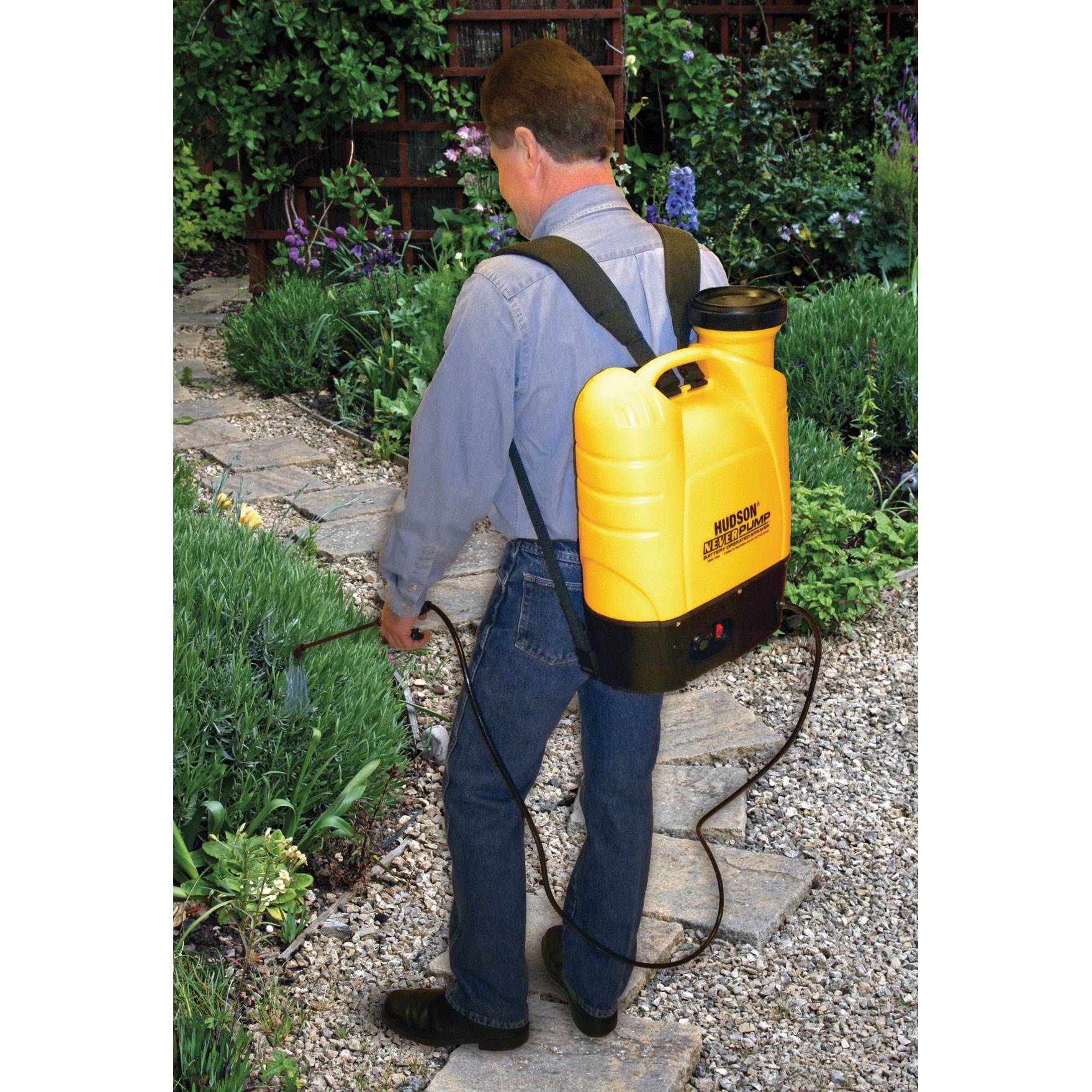 HD Hudson NeverPump Bak Pak Battery Powered Sprayer for Weeds, Pests, & Cleaning