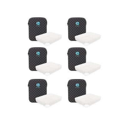 Life Story Airtight Sealing Lunch Pack Box and Zipper Carry Case, Black (6 Pack)