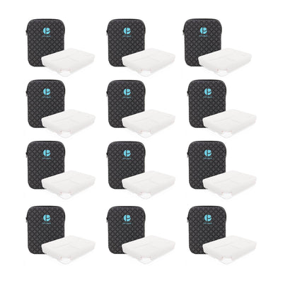 Life Story Airtight Sealing Lunch Pack Box & Zipper Carry Case, Black (12 Pack)