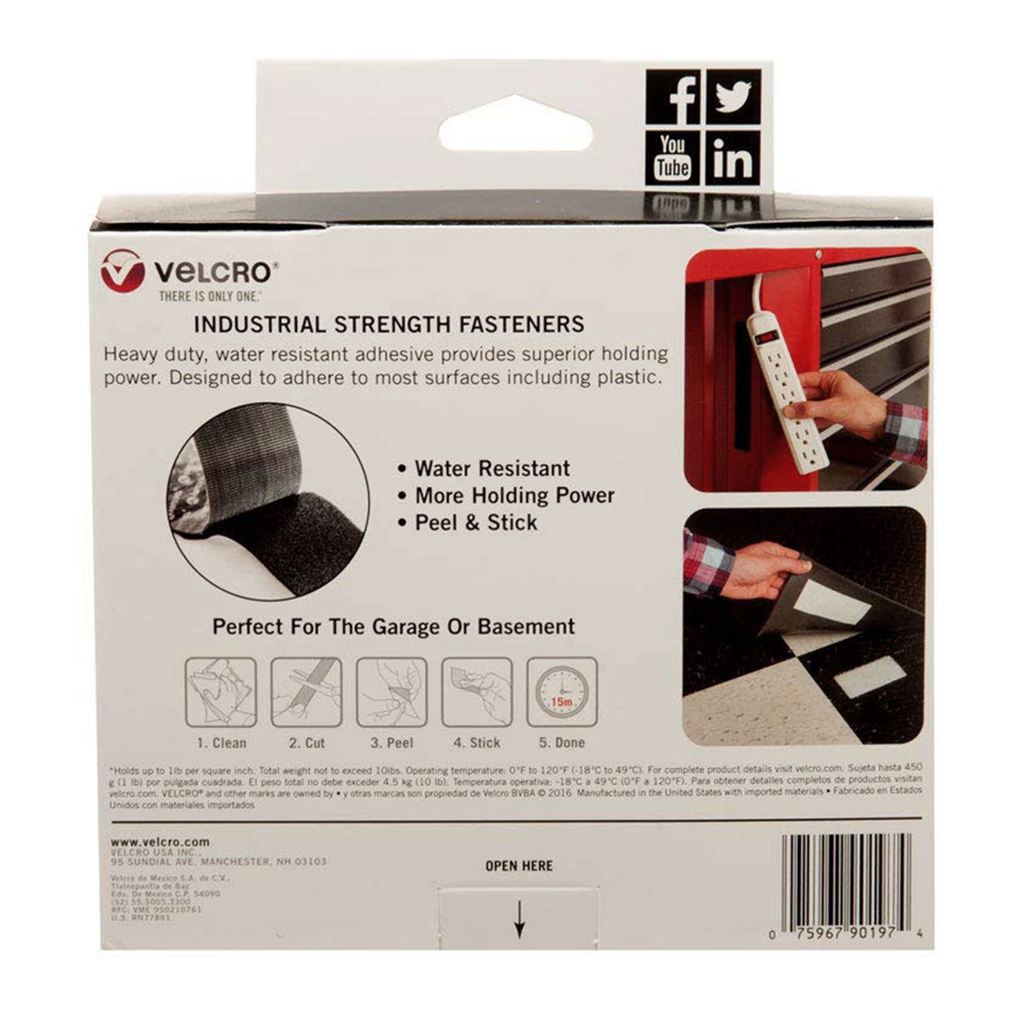 Sterilite 70 Qt Ultra Latch Storage Box, 12 Pk, & Velcro 10 Ft Adhesive Fastener