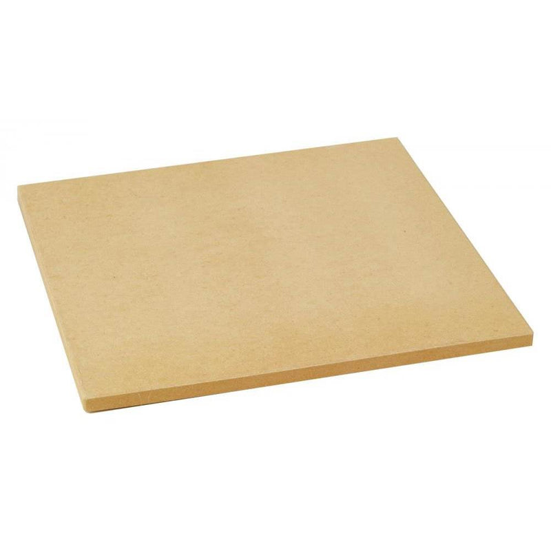 Bull 15 Inch Square Pizza Stone for Ovens or Grills, Brown & Wood Rolling Pin
