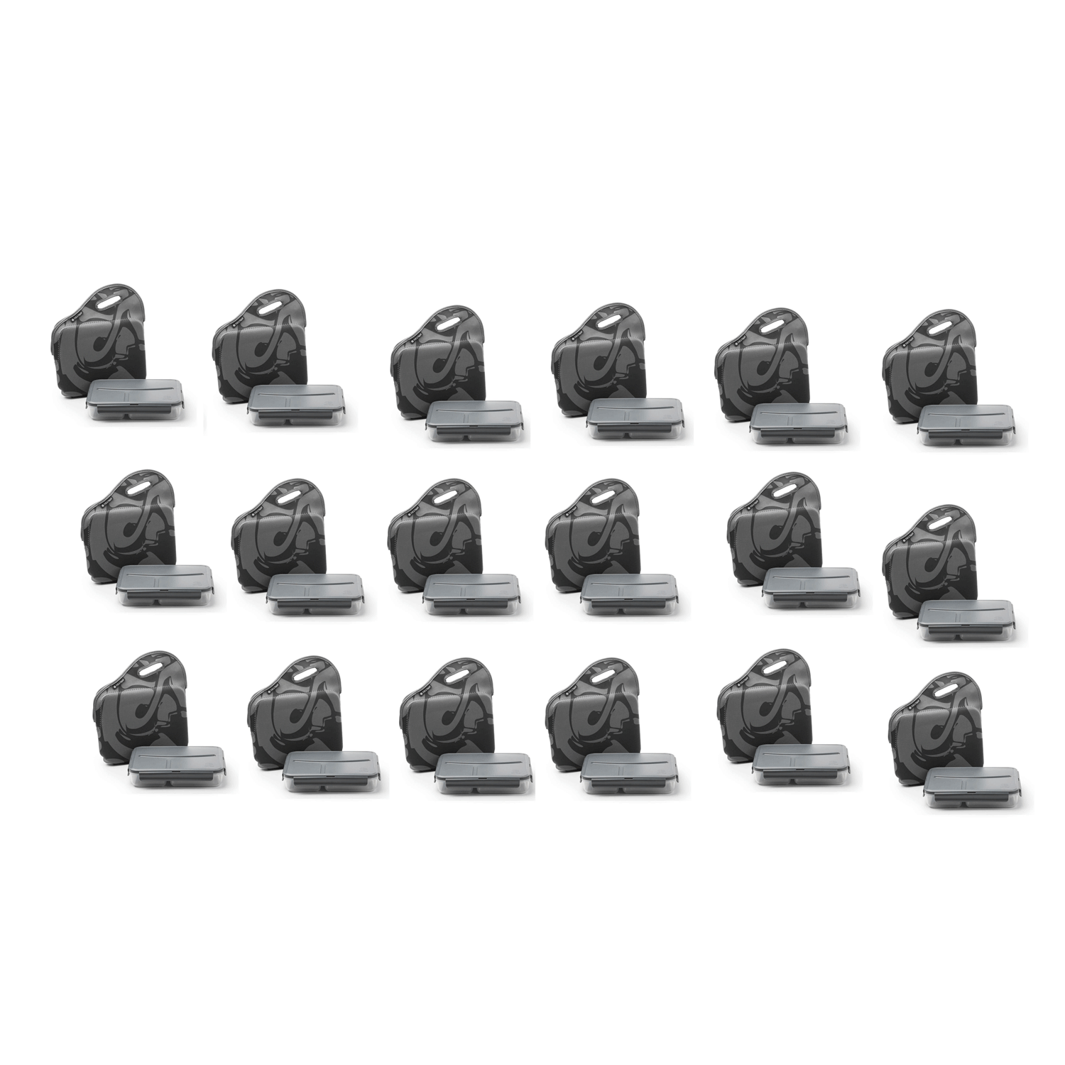 Life Story Sealing Sandwich or Snack Box and Zipper Carry Case, Gray (18 Pack)