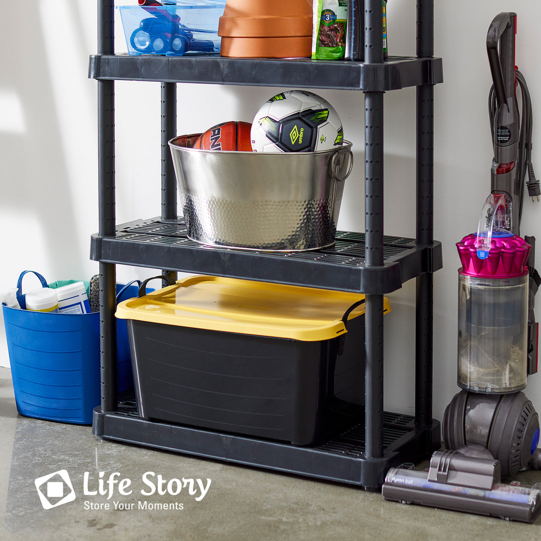 Life Story 55 Quart Stackable Storage Bin, Heavy Duty Lidded Container, 12 Pack