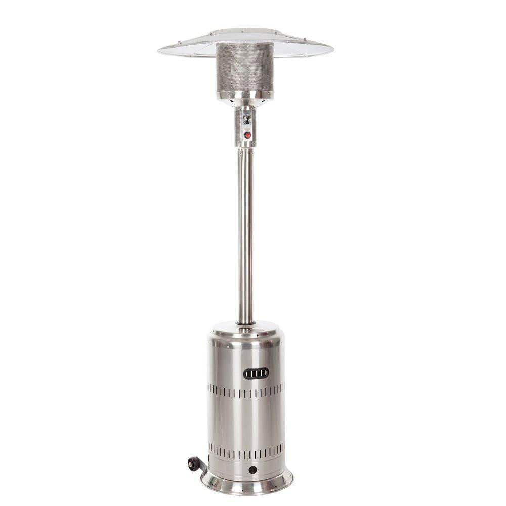 Fire Sense 46,000 BTU Wheeled Patio Propane Heater, Stainless Steel (Open Box)