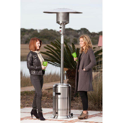 Fire Sense 46,000 BTU Wheeled Patio Propane Heater, Stainless Steel (Open Box)