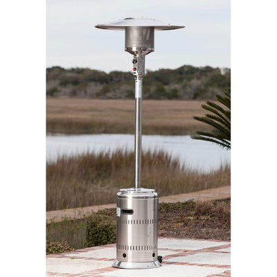 Fire Sense 46,000 BTU Wheeled Patio Propane Heater, Stainless Steel (Open Box)