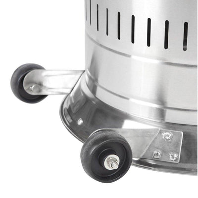 Fire Sense 46,000 BTU Wheeled Patio Propane Heater, Stainless Steel (Open Box)