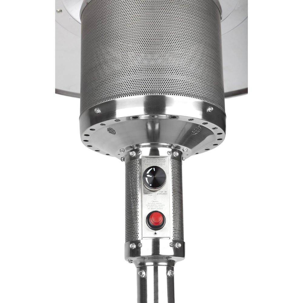 Fire Sense 46,000 BTU Wheeled Patio Propane Heater, Stainless Steel (Open Box)